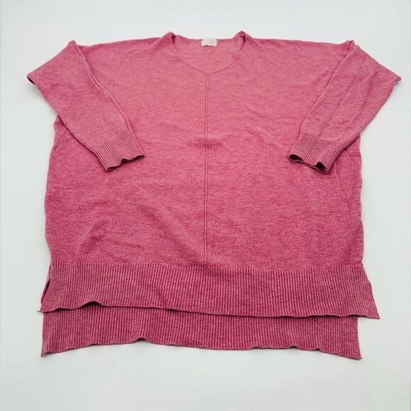 Dreamers | Pink V-Neck tunic oversized Sweater | size small/medium - Picture 4 of 6
